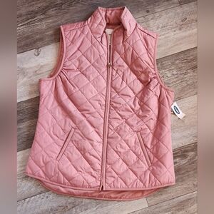 Old Navy Womens Dusty Pink Diamond-Quilted Vest